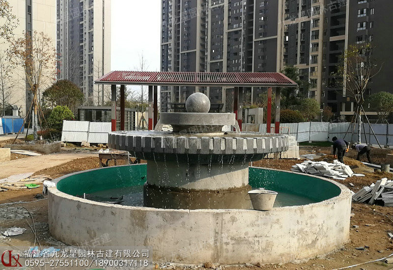 石雕風水球噴泉