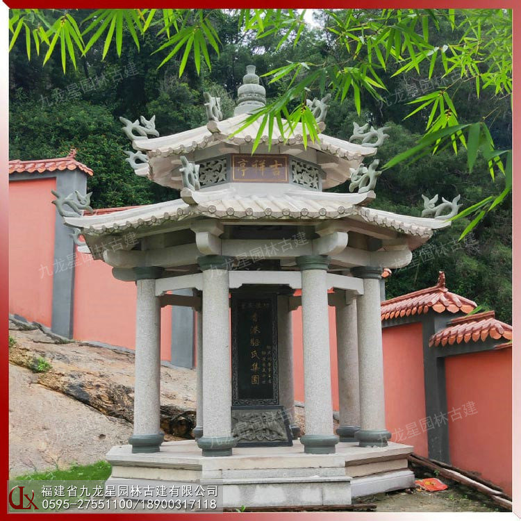 寺廟護碑石亭圖片