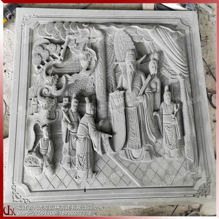 祠堂石材墻面浮雕圖片