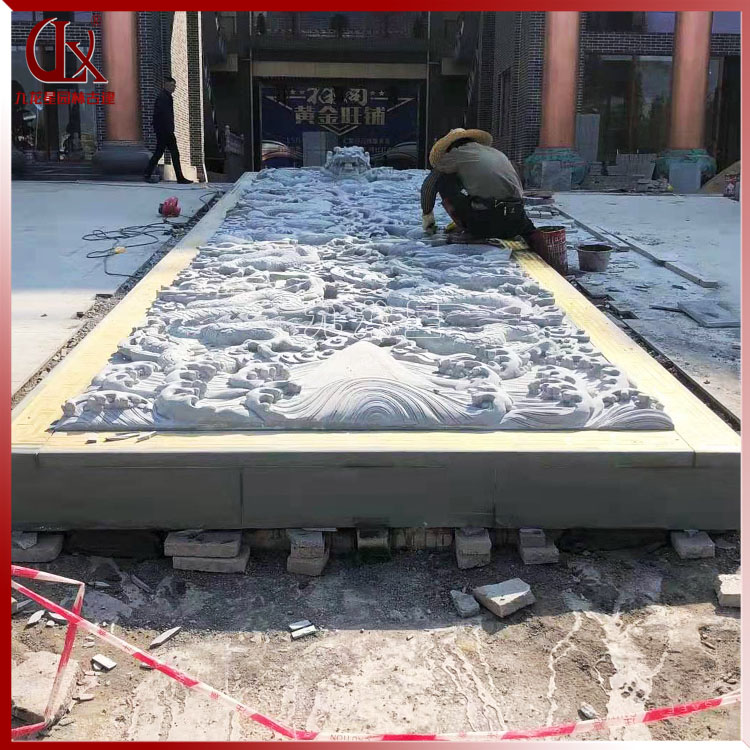 地雕九龍浮雕圖片